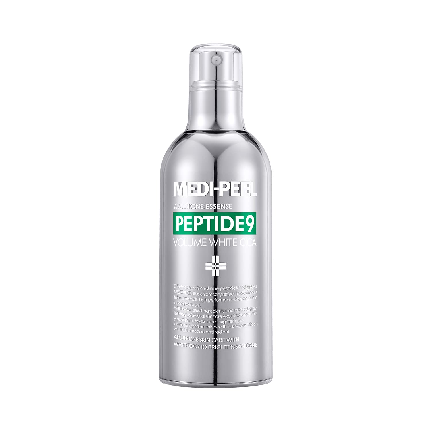 MEDI-PEEL Peptide 9 Volume White Cica Essence 3.38 fl.oz (100ml) - Brightening Korean Skincare with White Cica & Peptides for All Skin Types | Hydrating & Soothing Facial Treatment for Dullness & Uneven Tone