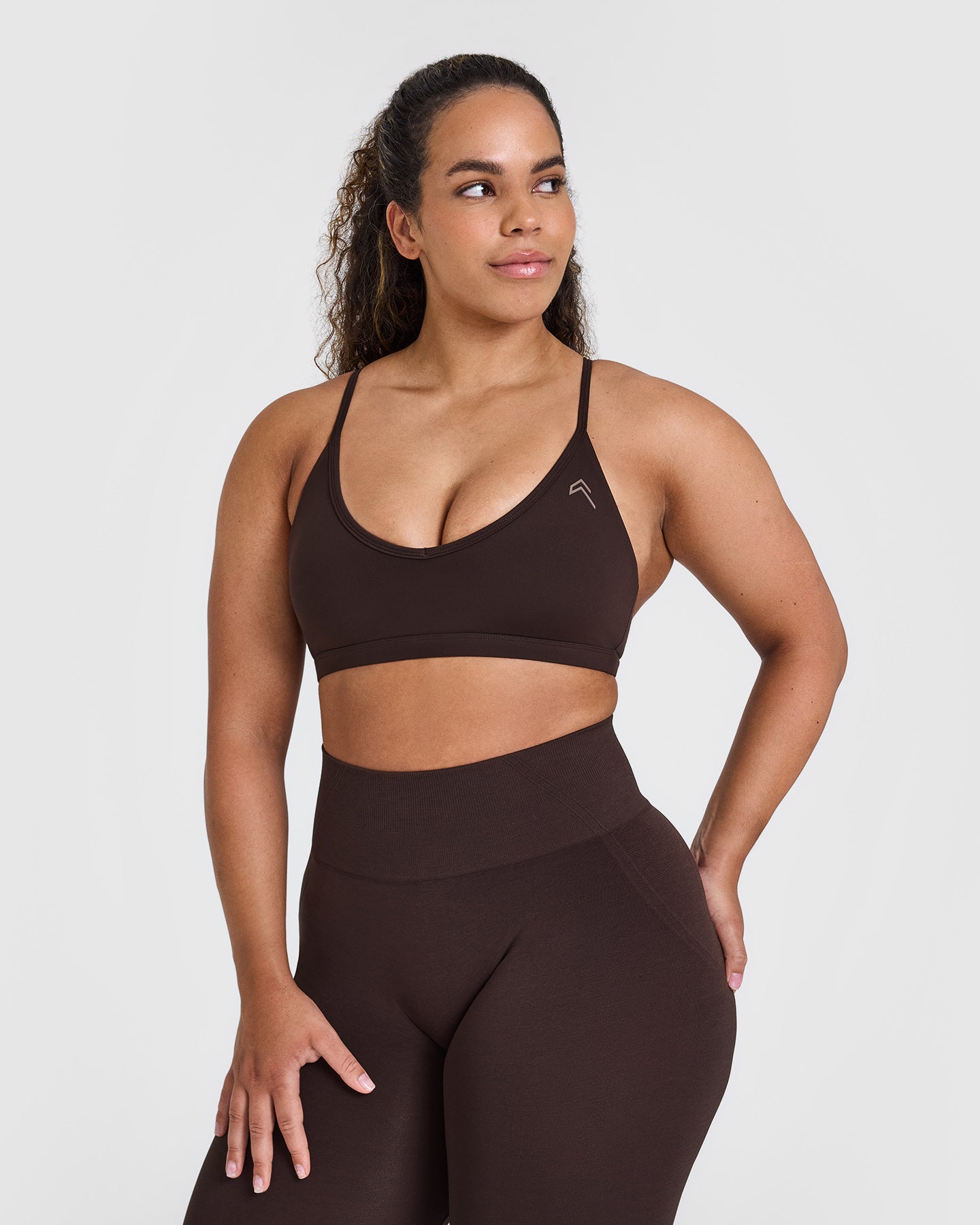 Timeless Strappy Bralette - 70% Cocoa Brown Comfortable Wireless Bra for Women | Perfect for Yoga, Lounge Wear and Everyday Comfort