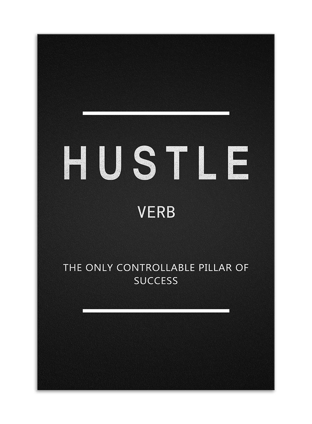 AMEMNY Motivational Hustle Verb Posters - Inspirational Entrepreneurship Quotes Canvas Art for Office Decor, Success Wall Art Prints, Framed & Ready to Hang | Perfect for Home Office, Study Room & Workspace Motivation