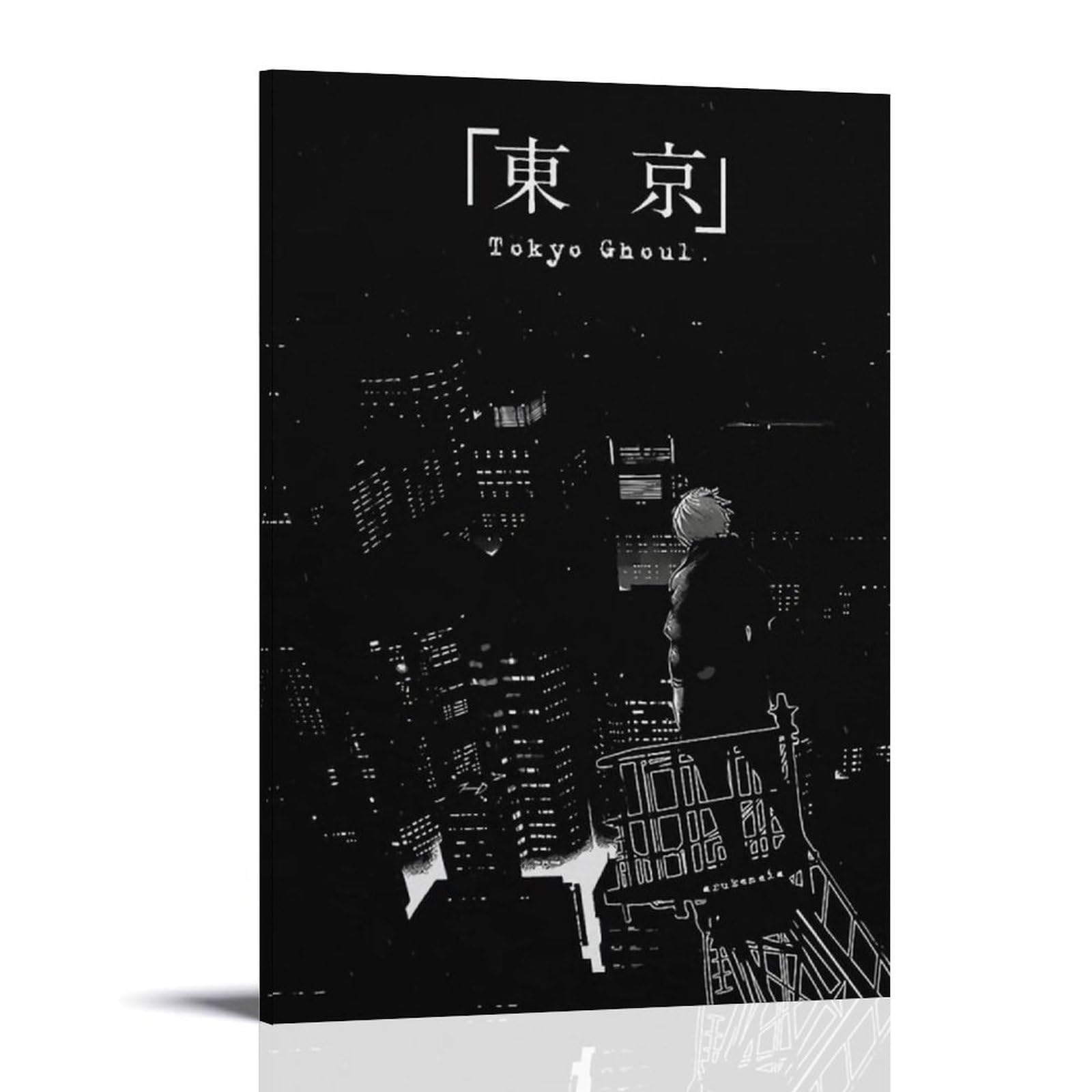 Tokyo Ghoul Anime Poster Canvas Wall Art - 24x36 Inch (60x90cm) Modern Japanese Manga Print - Perfect for Bedroom, Living Room, Game Room & Office Decor - Aesthetic Wall Decor for Anime Fans & Collectors