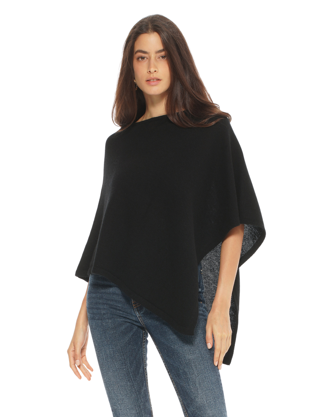 Luxury Women's Pure Cashmere Capelet Poncho Shawl - Soft & Warm Winter Wrap - Black Cashmere Poncho for Evening Out, Office Wear & Holiday Gifts