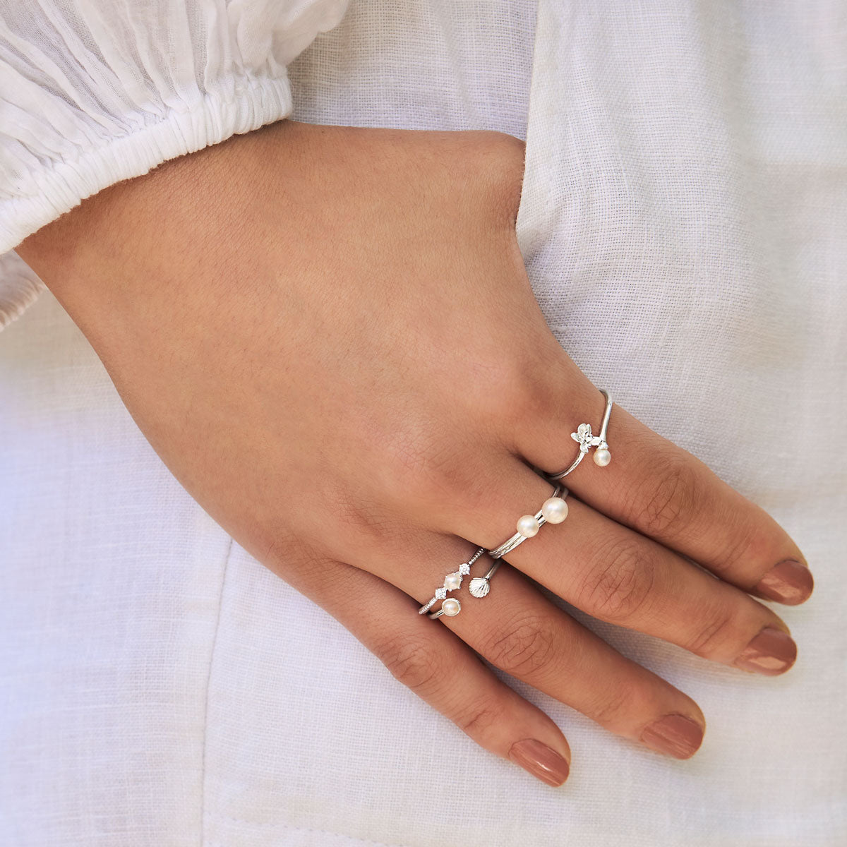 Divine Wisdom Pearl Ring - Elegant Sterling Silver Pearl Jewelry for Women, Perfect for Weddings, Parties & Special Occasions