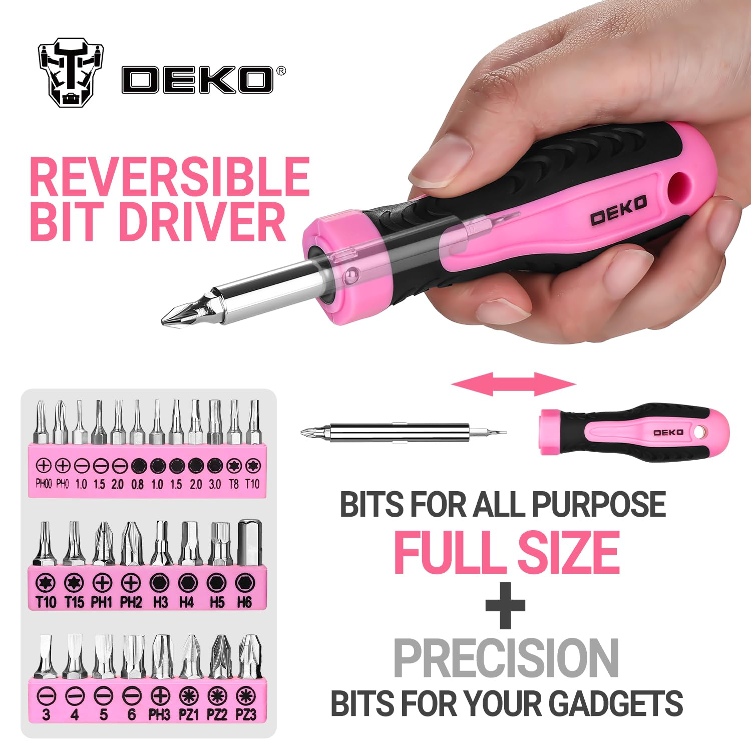 DEKOPRO 42-Piece Pink Tool Kit for Women - Home Repair, DIY Projects & Handyman Tasks - Perfect for Household Fixes, Crafting & Small Repairs