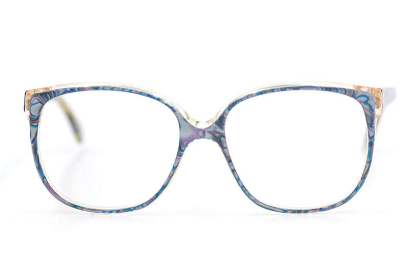 L'AMY Gigi Blue Marble Sunglasses for Women - Trendy UV Protection Cat Eye Shades - Perfect for Beach, Driving & Outdoor Activities