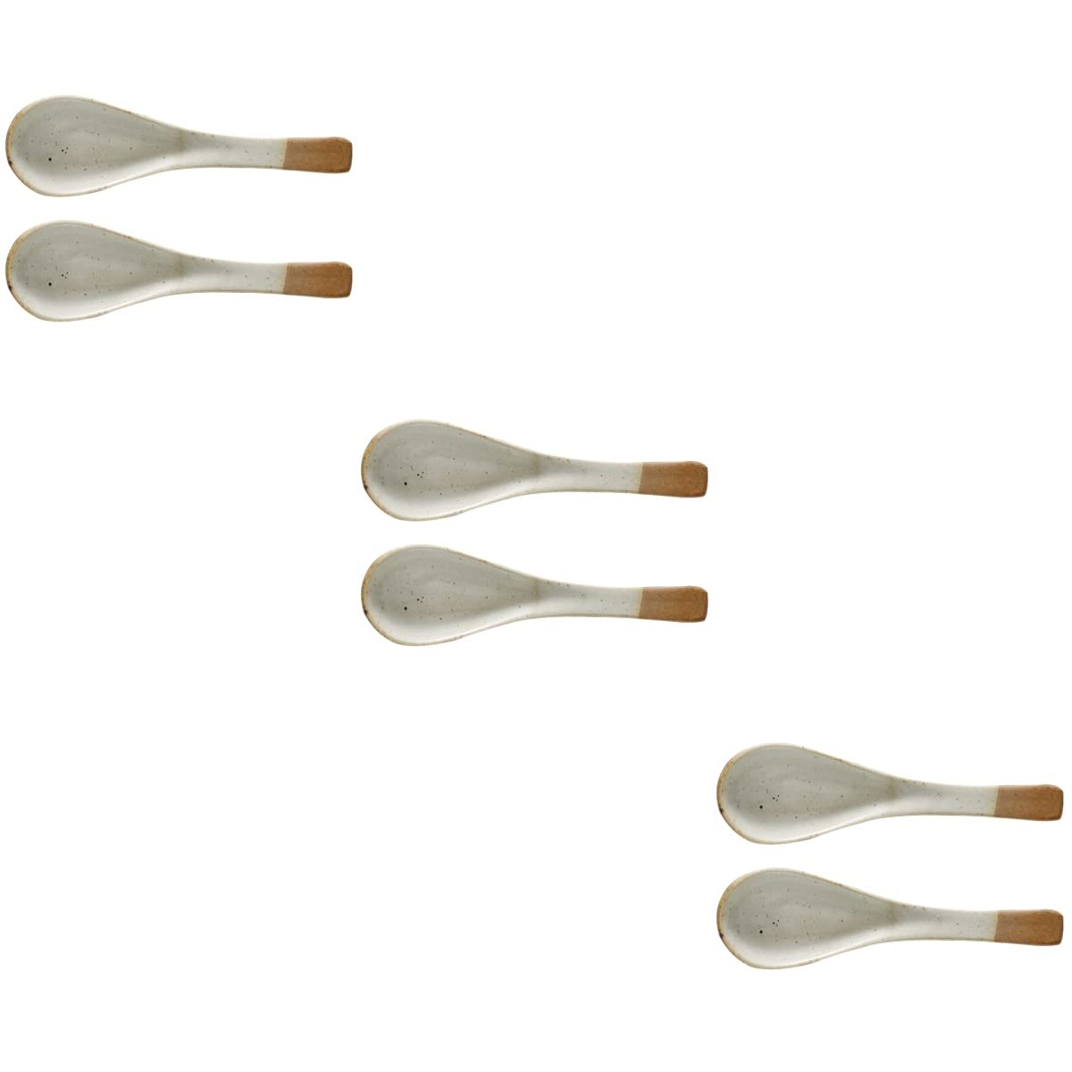 6-Piece Hemoton Rice & Soup Spoons Set - Multipurpose Vintage Ramen Spoons for Cooking, Serving & Dining | Perfect for Asian Cuisine, Noodle Bowls & Family Meals