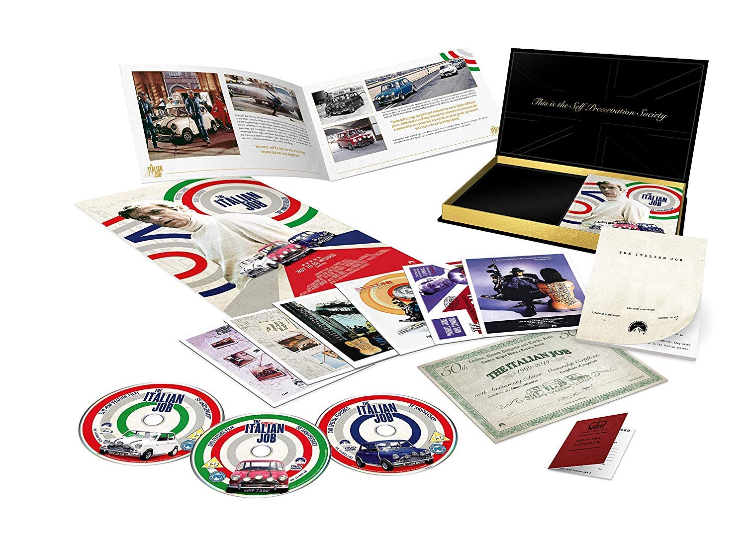 Italian Job 50th Anniversary Deluxe Edition Blu-ray - Classic Heist Movie, Perfect for Movie Nights & Collector's Gifts