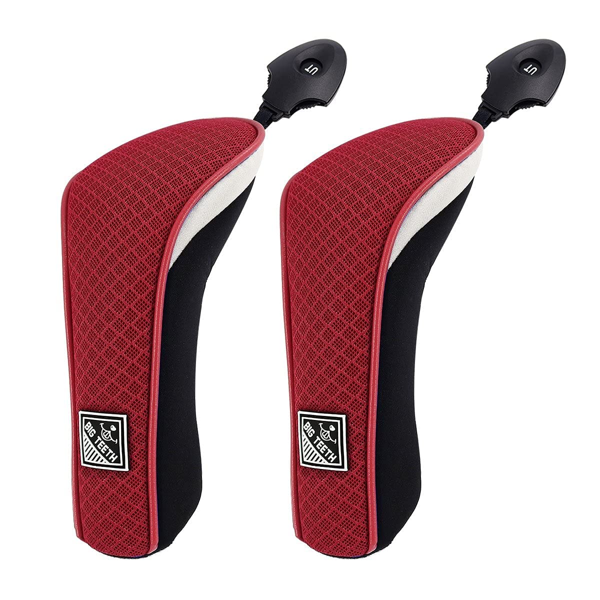 Premium Golf Hybrid Head Covers Set - 2 Piece Utility UT Club Protectors with Interchangeable Number Tags | Mesh Design for Irons & Woods | Perfect for Golf Course Protection & Travel