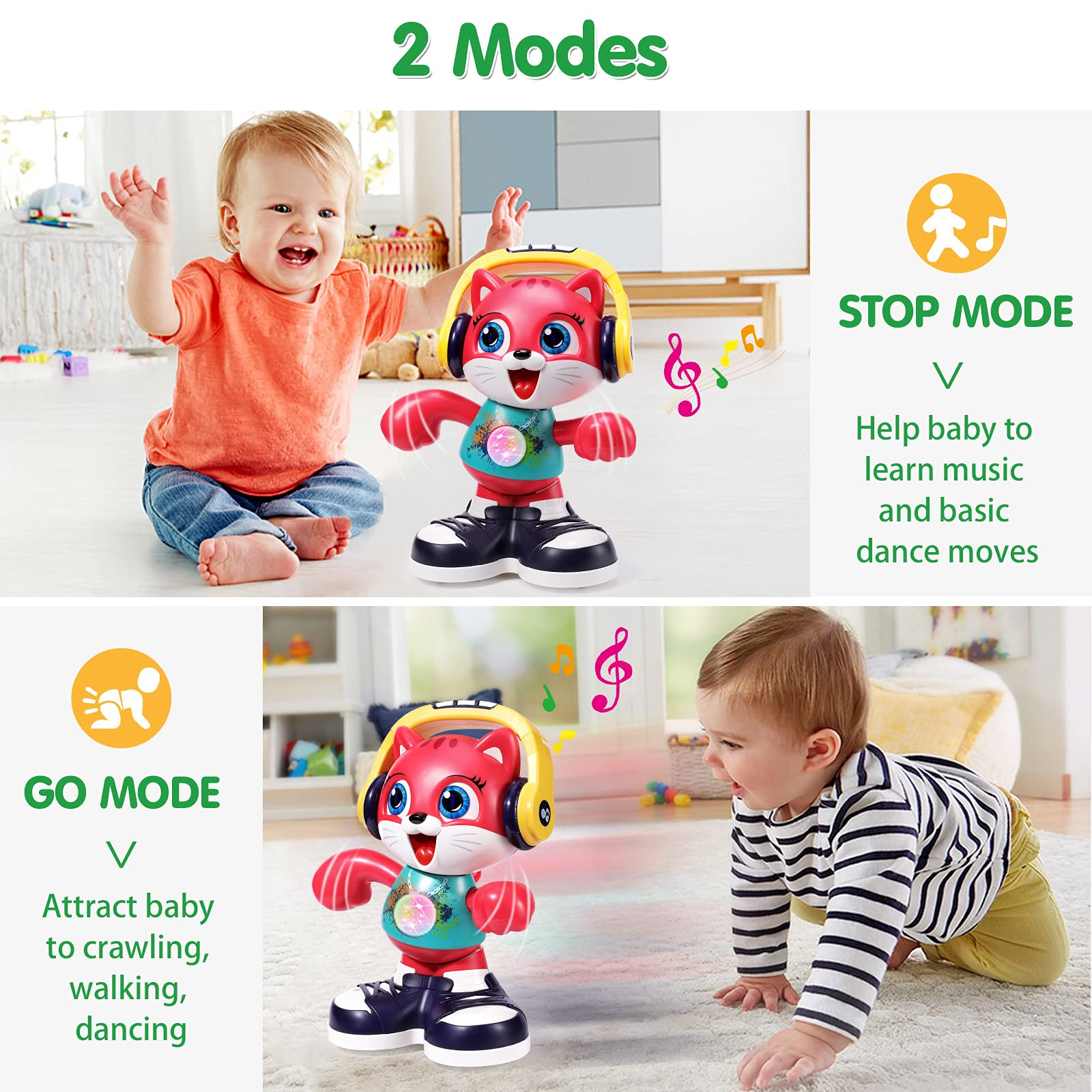Interactive Dancing Cat Toy with Music & Recording - Early Learning Educational Baby Toy for 1 2 3 Year Old Boys & Girls (12-18 Months) | Perfect Toddler Gift for Birthday, Christmas & Playtime Fun