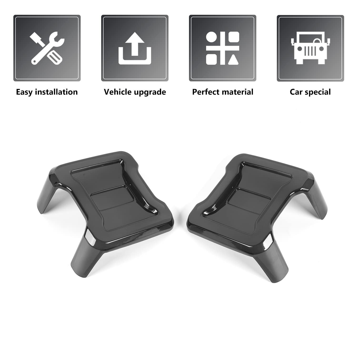 Jeep Wrangler JL Tail Light Guard Cover (2018-2022) - Smoked Black ABS Plastic Protector for Exterior Decoration & Protection - Perfect for Off-Roading & Daily Driving