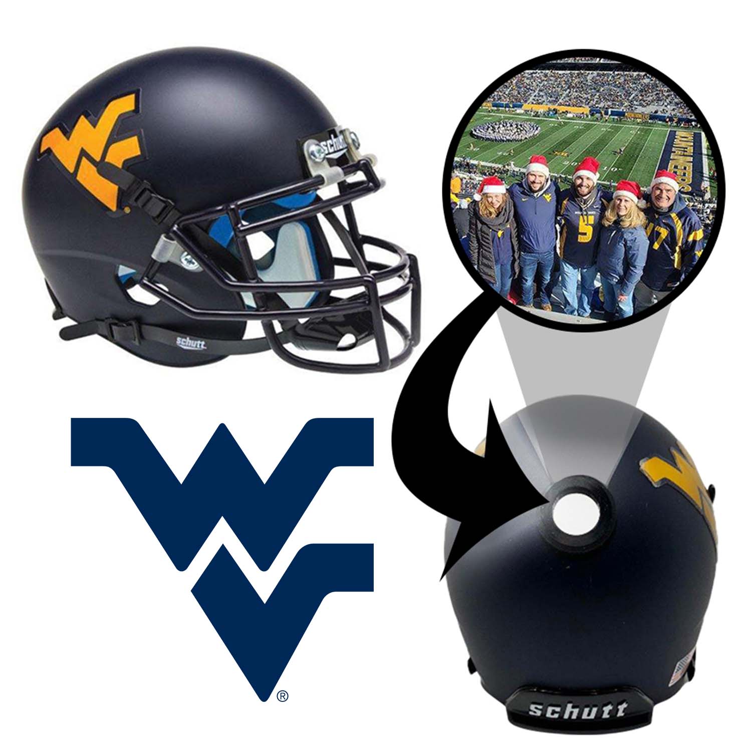 West Virginia Mountaineers College Football Mini Helmet - Authentic Collectible Souvenir for WVU Fans - Perfect for Display, Gifts, and Game Day Decor