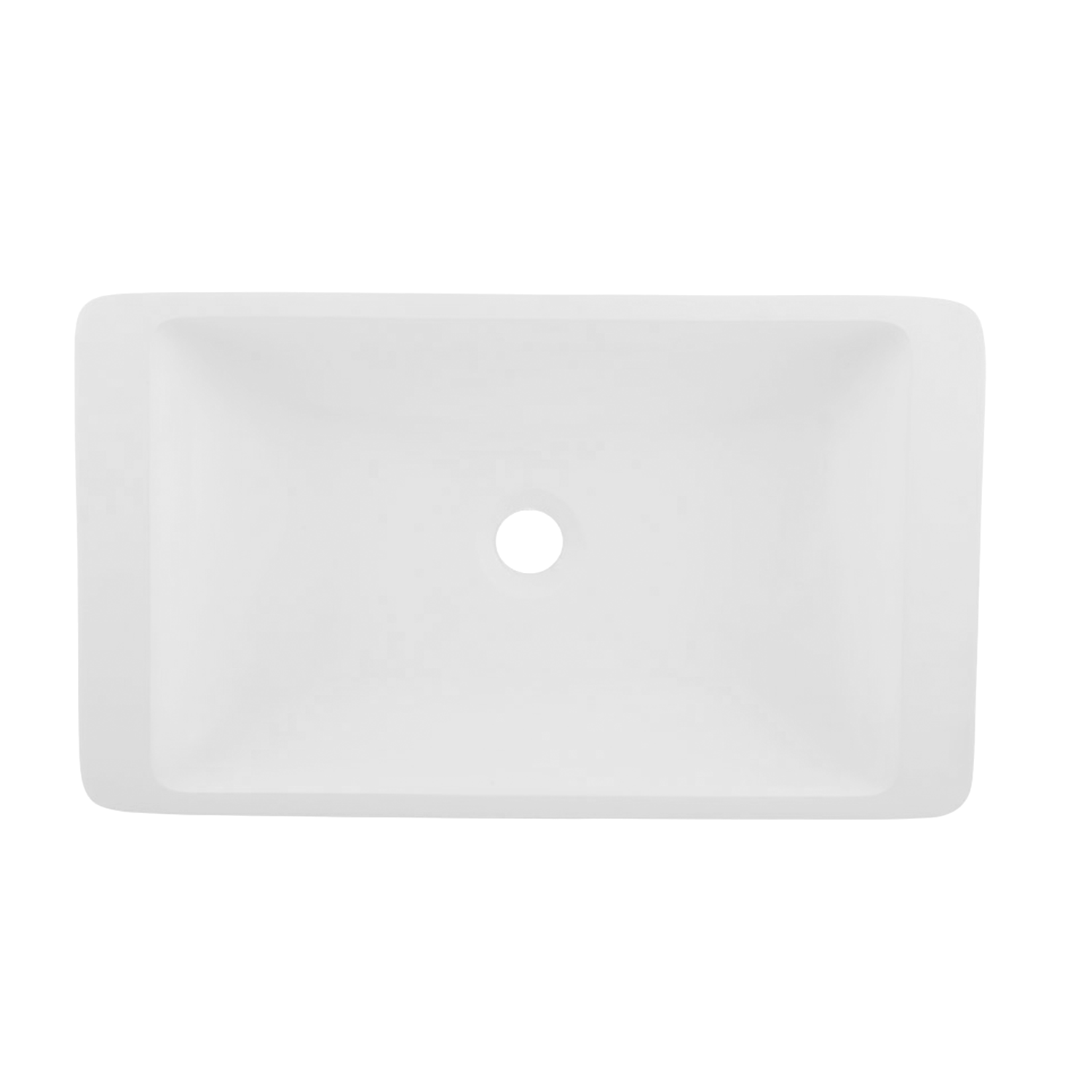 DAX White Matte Rectangle Bathroom Vessel Sink - 22.875