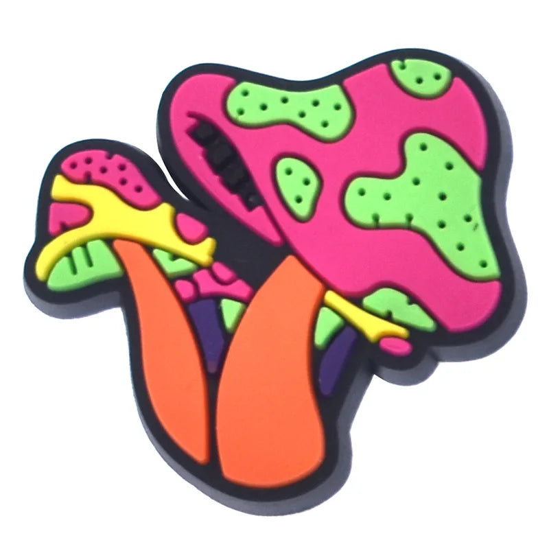Mushroom Shoe Charms for Crocs - Cute Clog Decorations for Kids, Men & Women - Fun Shoe Accessories for Sandals, Jeans & Buckle Shoes - Perfect for School, Parties & Everyday Fashion