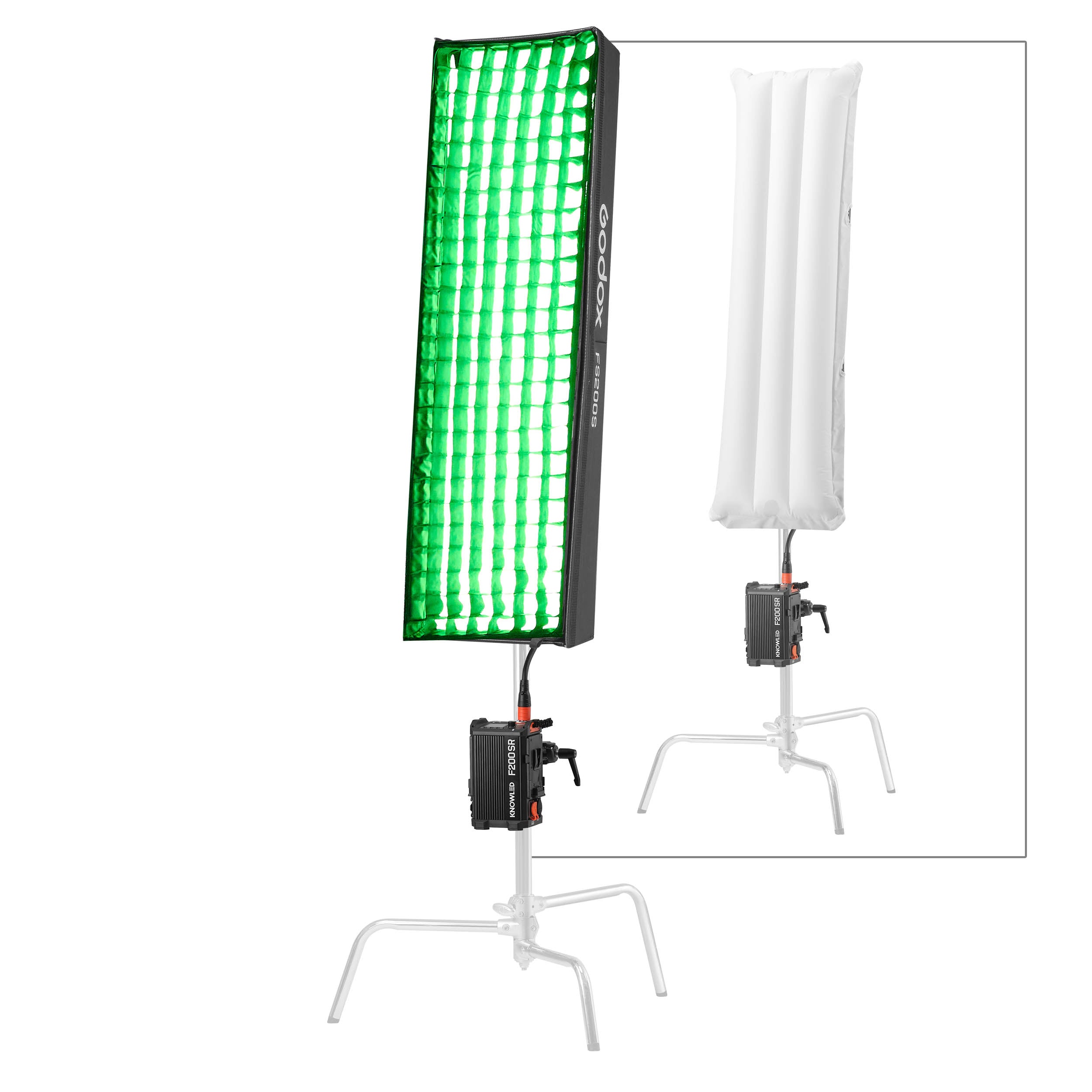 KNOWLED F200SR K2 1x4ft IP54 Waterproof Flexible RGB LED Panel with Softbox Kit - Professional Cine Lighting for Film, Photography & Studio Use (Special Order)