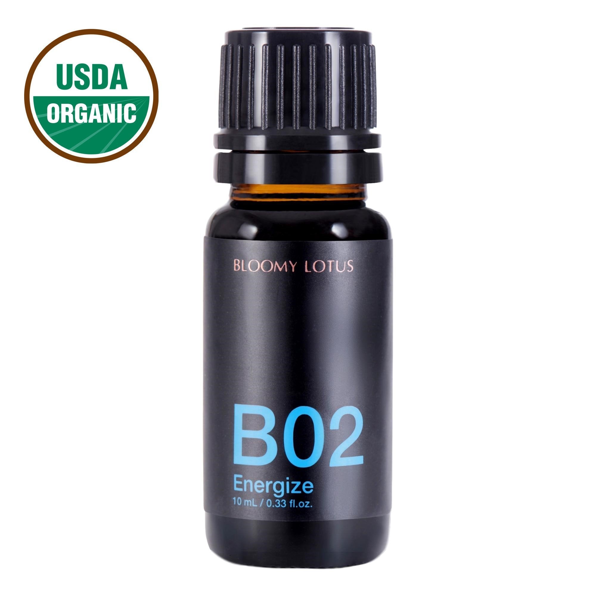 Bloomy Lotus Essential Oil - B02 Energize Aromatherapy Oil, 10ml for Diffuser, Massage & Stress Relief - 100% Pure Natural Therapeutic Grade