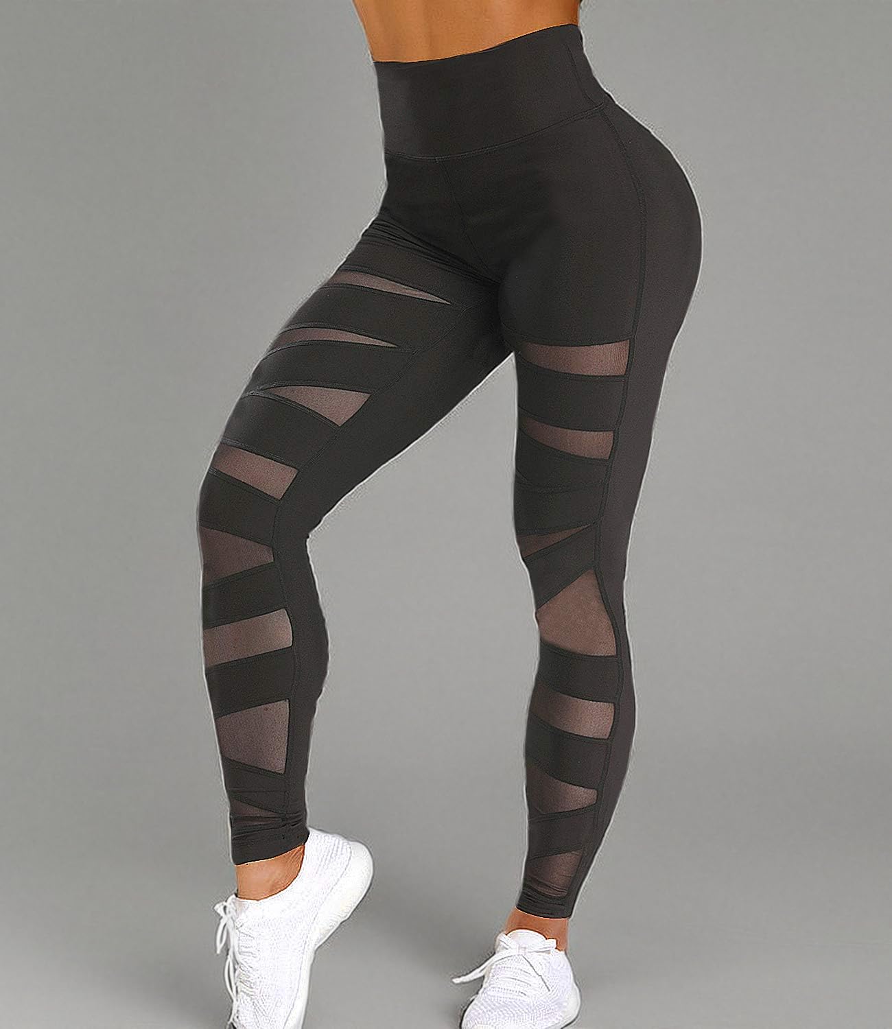 KIWI RATA Women's Breathable Mesh Workout Capris - High Waisted Yoga Pants for Gym, Running & Fitness | Perfect for Yoga, Pilates & Active Lifestyle
