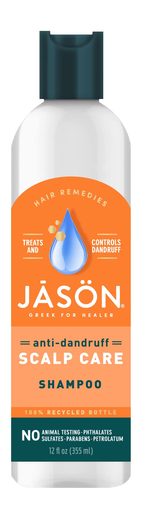 Jason Anti-Dandruff Shampoo for Scalp Treatment - 12 Oz Bottle for Dry, Itchy Scalp Relief - Best for Daily Hair Care & Flake Control