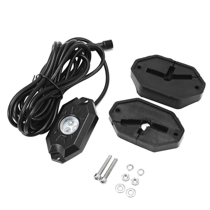 2Pcs 3FT RGB LED Whip Lights with Turn Signal & Brake Light + RGB LED Rock Lights Set - Bluetooth Controlled, Waterproof Off-Road Lighting for Jeep, Truck, ATV, UTV, Motorcycle - Perfect for Night Riding, Car Shows & Off-Road Adventures