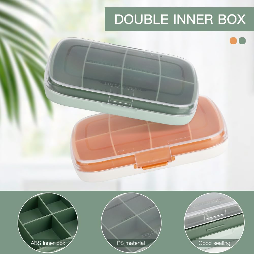 Portable Weekly Pill Organizer - Large Capacity Morning & Evening Pill Box with Storage for Vitamins, Medications - Perfect for Travel, Home, and Daily Use