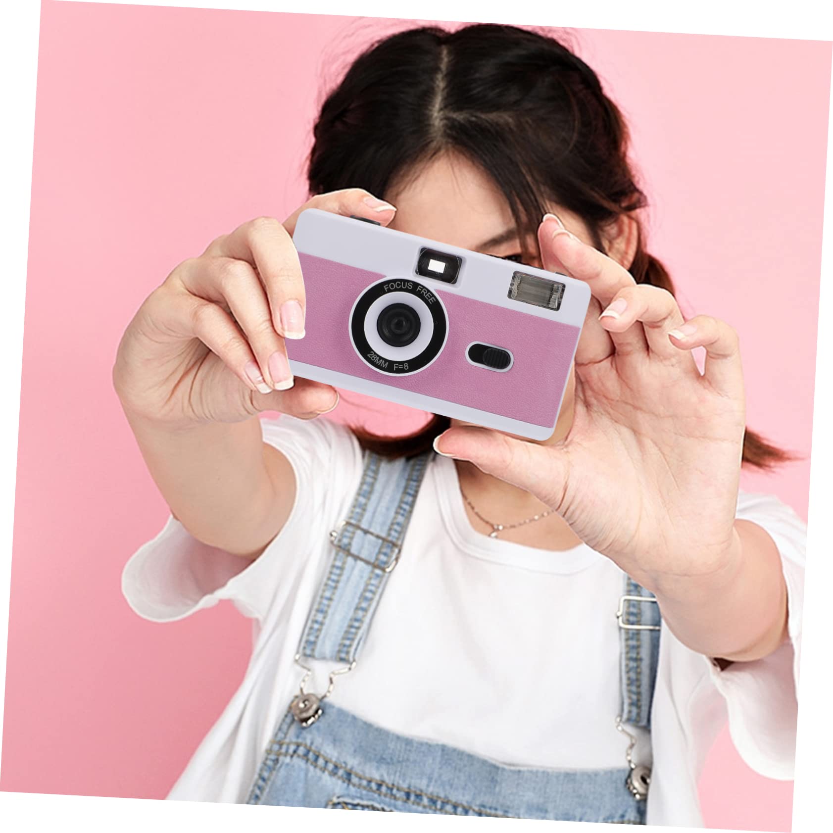 OSALADI 4 Pack Retro Film Camera Set - Vintage Mini Travel Camera with Built-in Flash, Reusable Plastic Film Camera (White) - Perfect for Travel Photography, Street Shots & Vintage Style Photography
