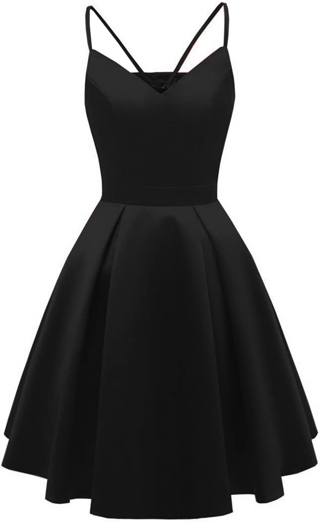 Elegant Satin Bridesmaid Dress for Women - Knee-Length Cocktail Party Dress with Adjustable Straps | Perfect for Weddings, Formal Events & Evening Parties