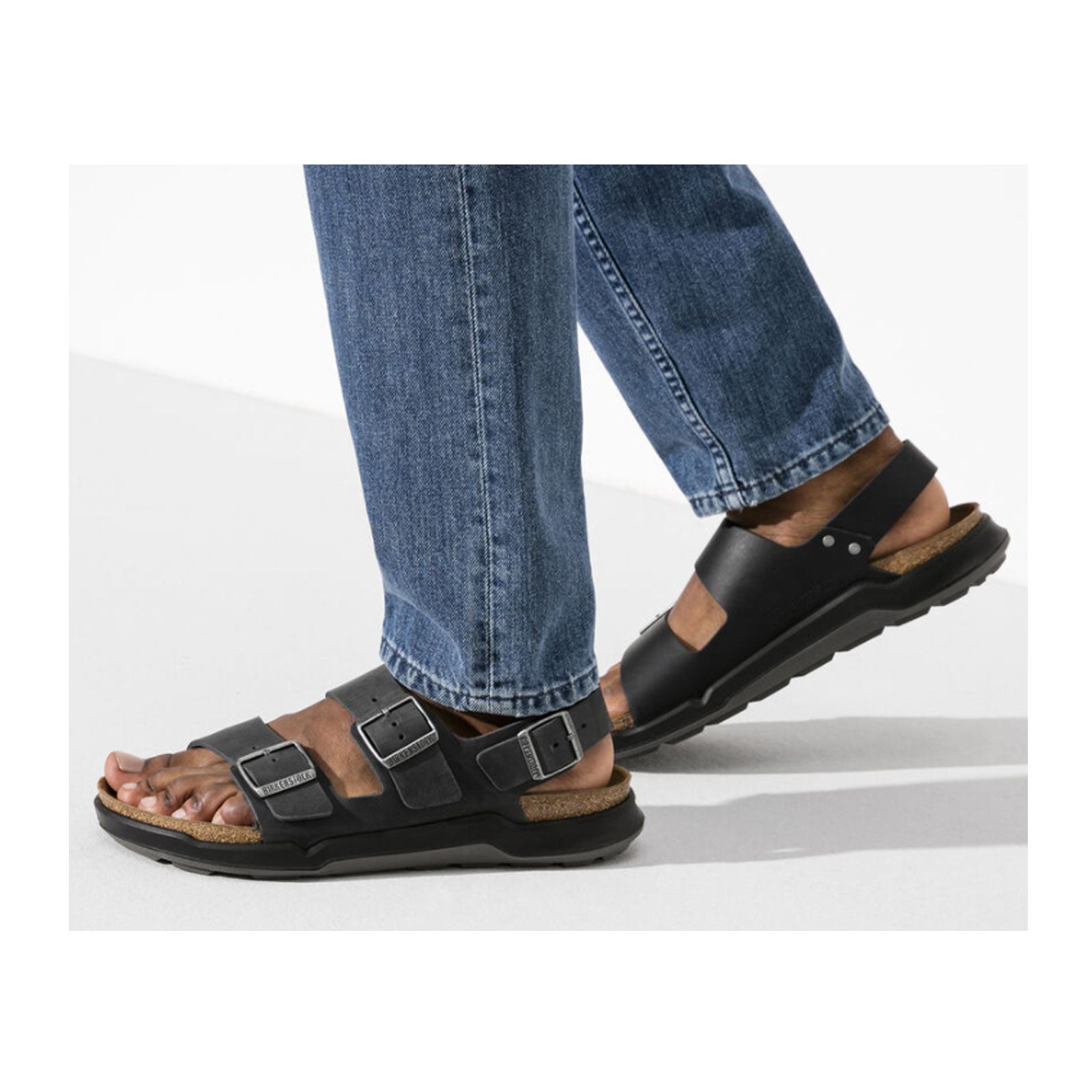 Birkenstock Milano Rugged Backstrap Sandal for Men - Black Oiled Leather Comfortable Walking Shoes | Perfect for Outdoor Activities, Beach & Casual Wear