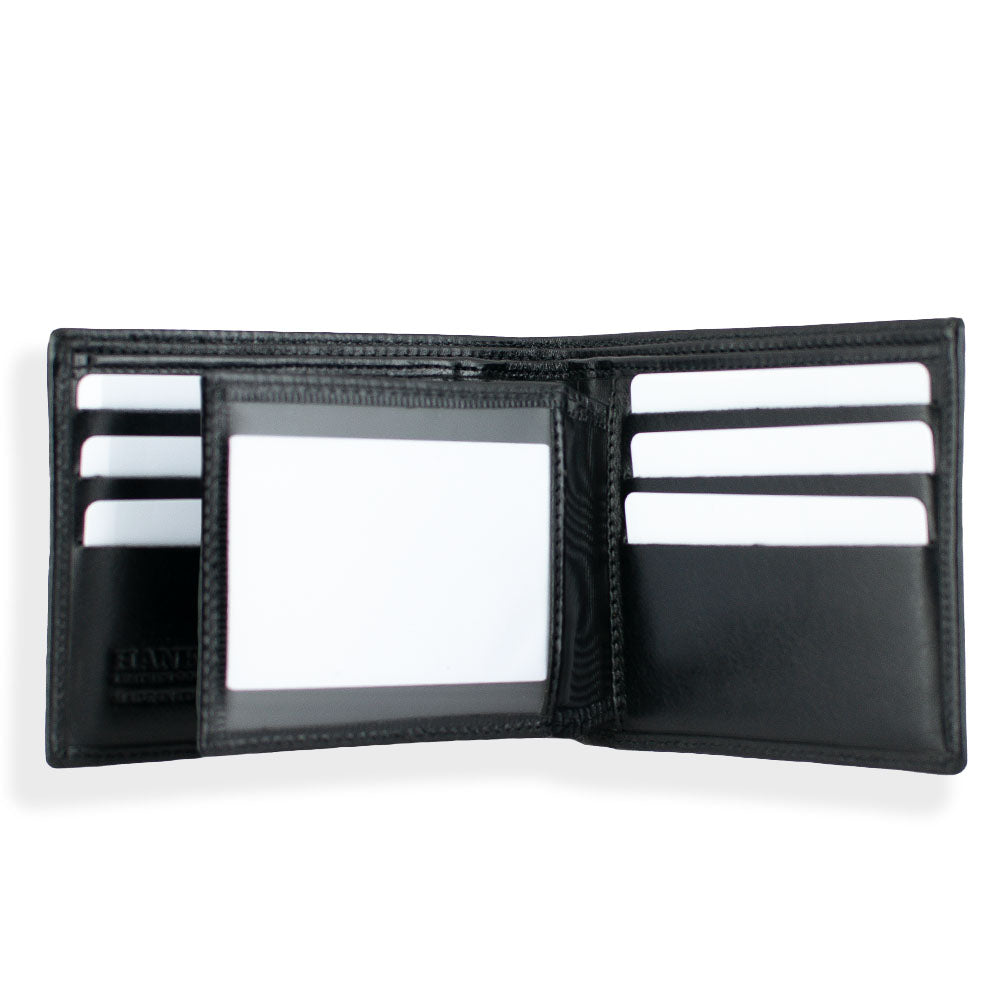 Orta Italian Genuine Leather Bifold Wallet with ID Window - Slim RFID Blocking Men's Wallet for Everyday Use & Travel