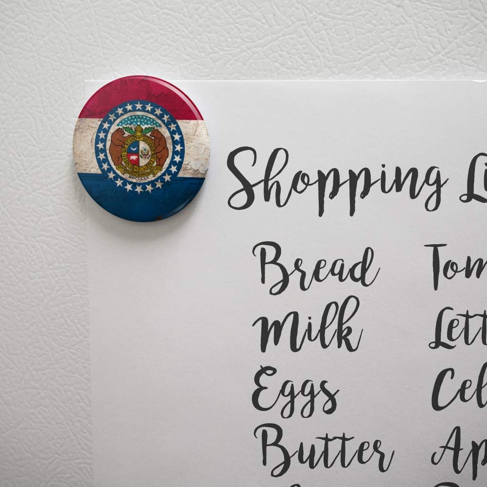 Rustic Missouri Flag Magnet for Fridge & Lockers - USA Style