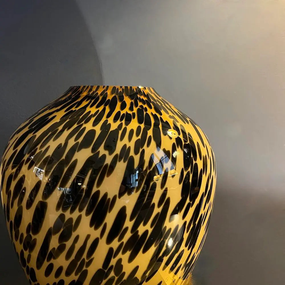 Leopard Print Large Vase - Modern Home Decor for Living Room, Bedroom & Office | Ceramic Flower Vase with Unique Animal Print Design