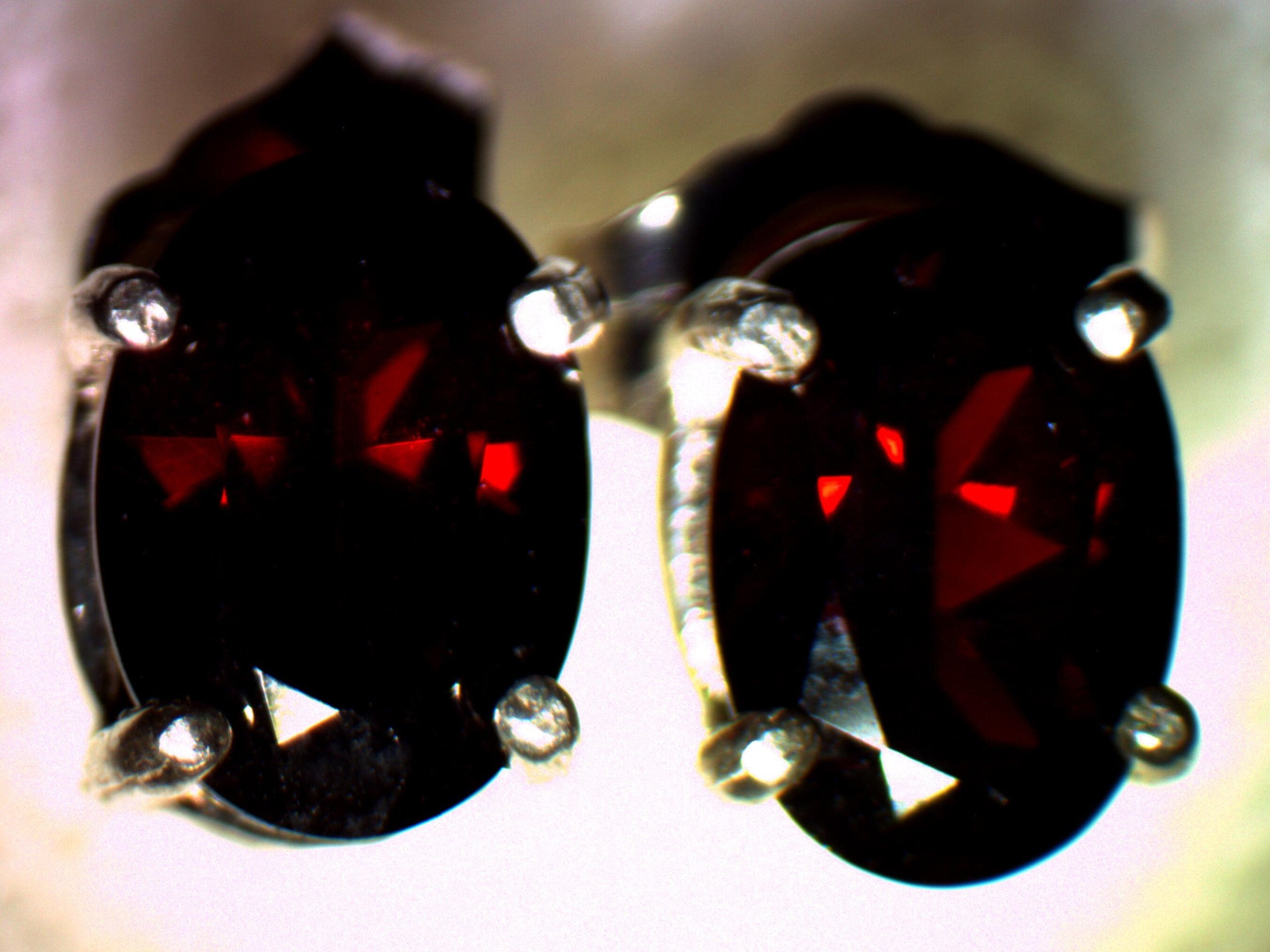 Natural Blood Red Garnet Earrings - 8x6mm or 9x7mm Oval Cut Solid Sterling Silver/14K Gold | VVS Eye Clean Gemstone Jewelry | Perfect for Weddings, Parties & Special Occasions | Free Shipping