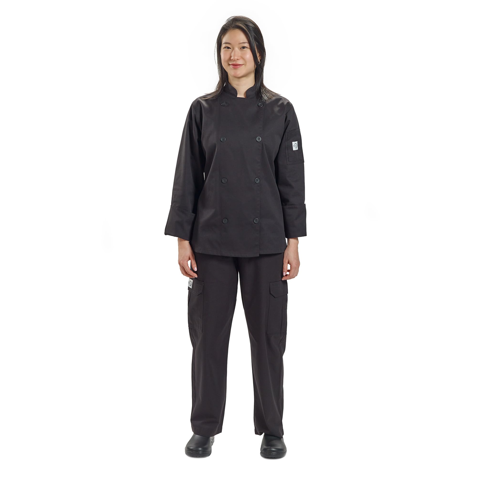 Mercer Culinary Genesis Women's Chef Jacket with Traditional Buttons - White, Large | Professional Kitchen Apparel for Cooking, Baking & Culinary Arts