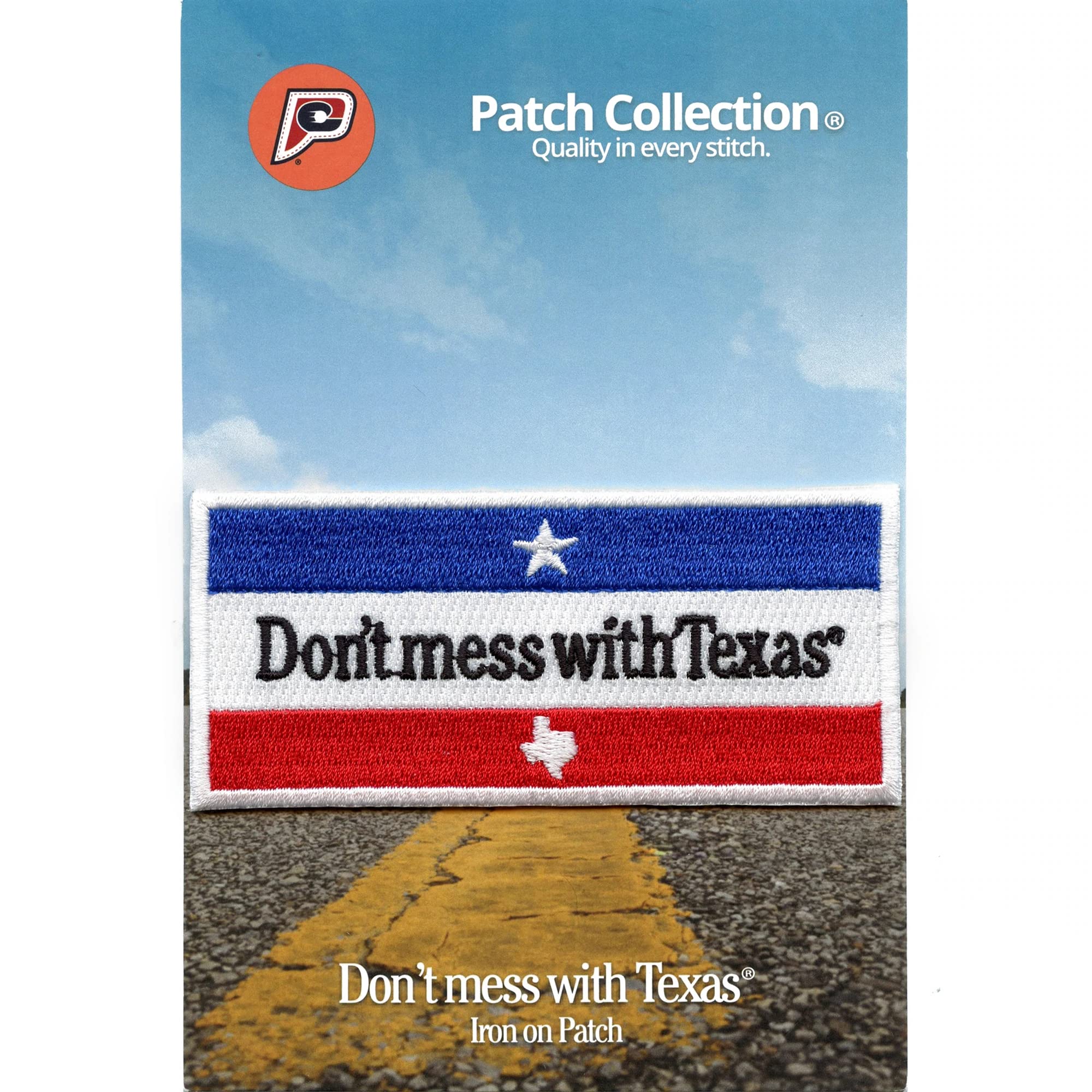 Official Don't Mess with Texas Embroidered Iron-On Patch for Jackets, Hats & Bags - Texas Pride Accessories for Bikers, Travelers & Texans