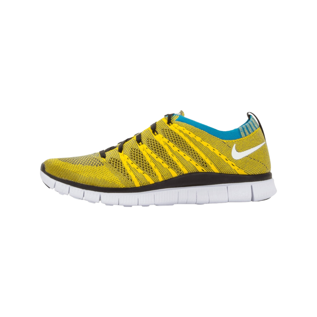 Nike Free Flyknit HTM Running Shoes for Men - Lightweight, Breathable & Comfortable - Yellow Black White - Perfect for Jogging, Gym Workouts & Daily Wear