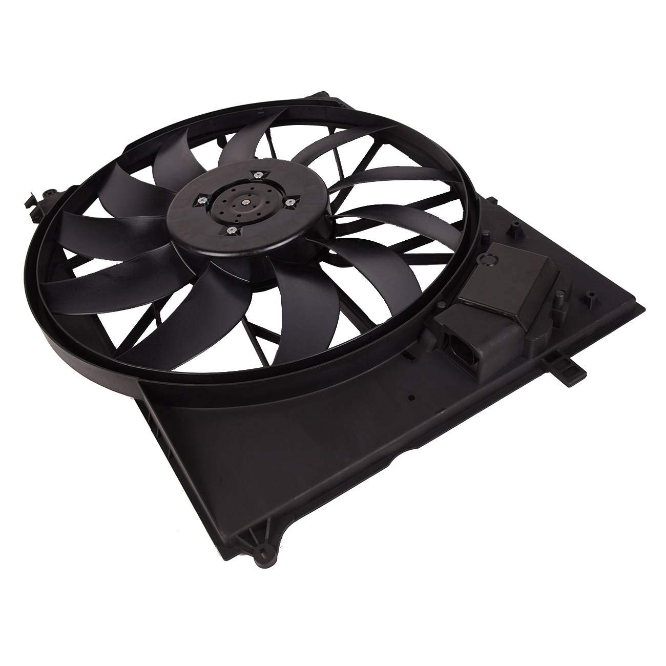 Bapmic 2205000293 Electric Cooling Fan Assembly Compatible with Mercedes W220 CL55 CL600 CL65 S600 SL63 SL600 S55 (2001-2012) - High Performance Cooling Solution for Engine Overheating Prevention in Hot Weather & Heavy Traffic Conditions