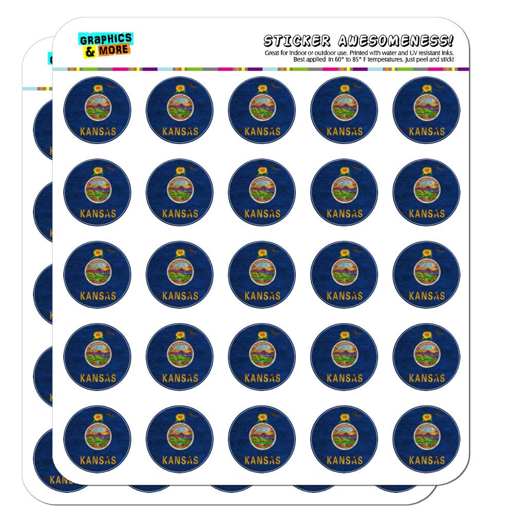 Rustic Kansas Flag Stickers for Planner & Scrapbooking - USA Craft Supplies