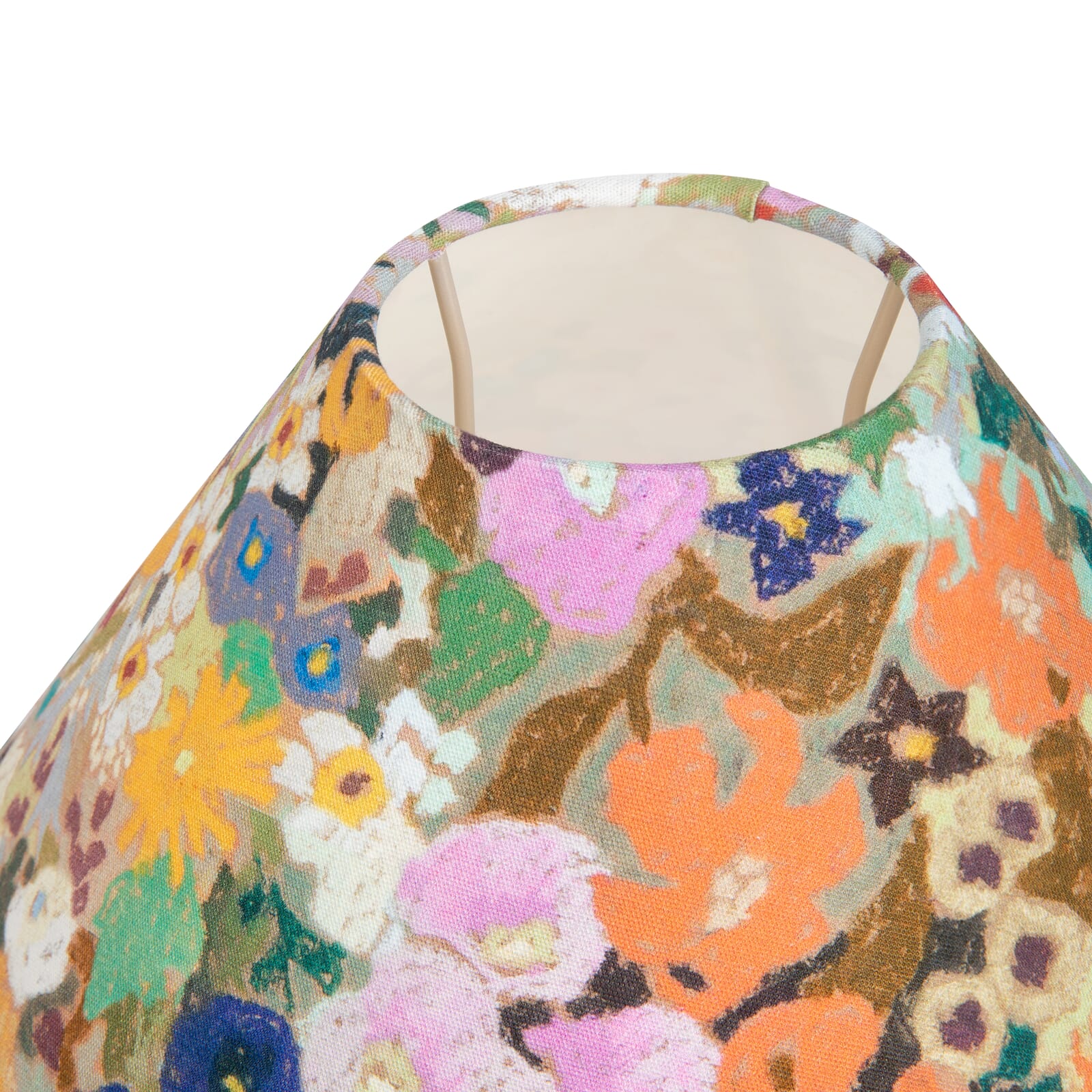 Hollyhocks Cotton Linen Malpas Lampshade - Spring Floral Design for Bedroom, Living Room & Nursery Decor
