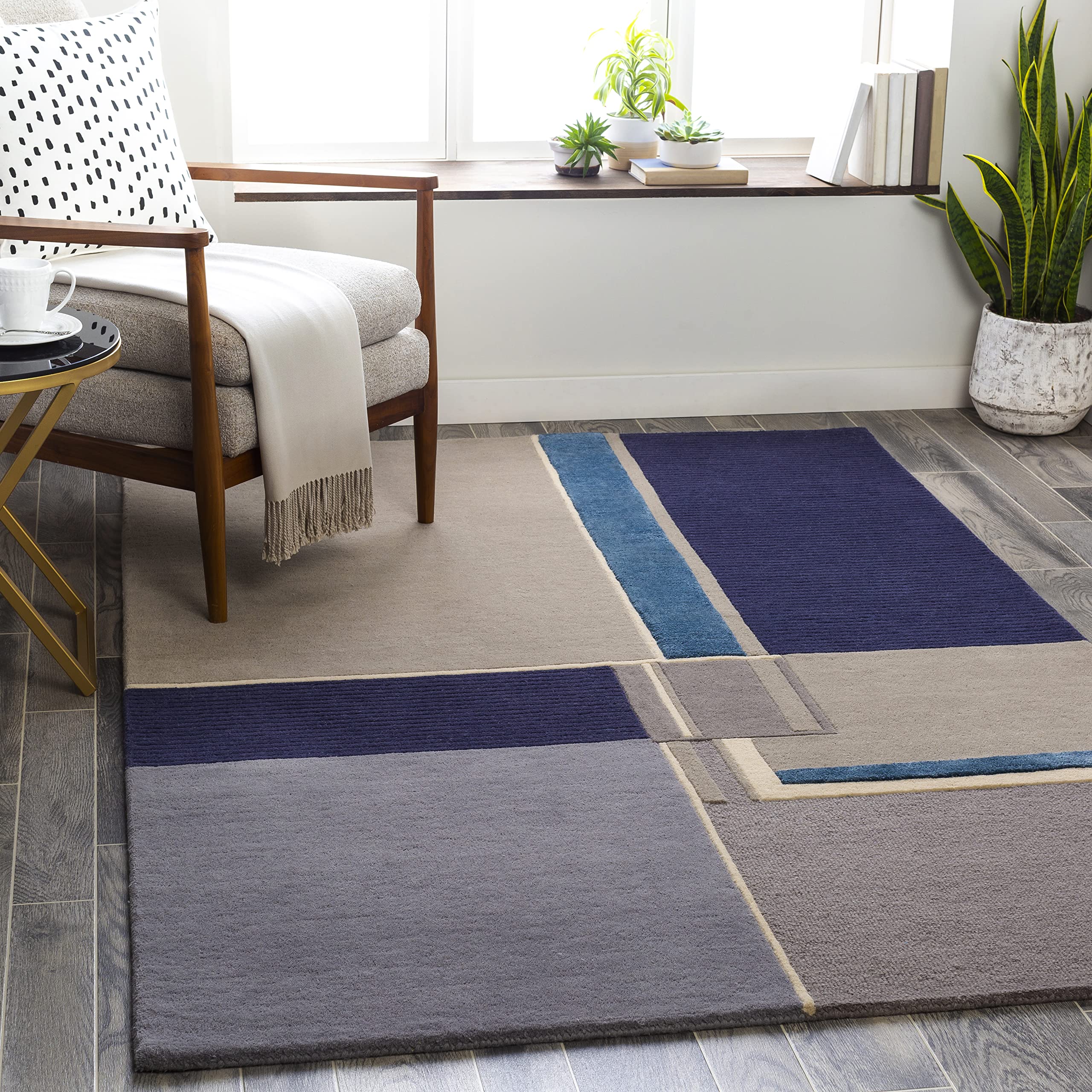 Mark&Day 8x10 Ballens Modern Taupe Area Rug - Soft Blue Beige Cream Carpet for Living Room, Bedroom, Kitchen | Non-Slip, Stain Resistant | Perfect for Home Decor, Office & Dorm Rooms (8' x 10')