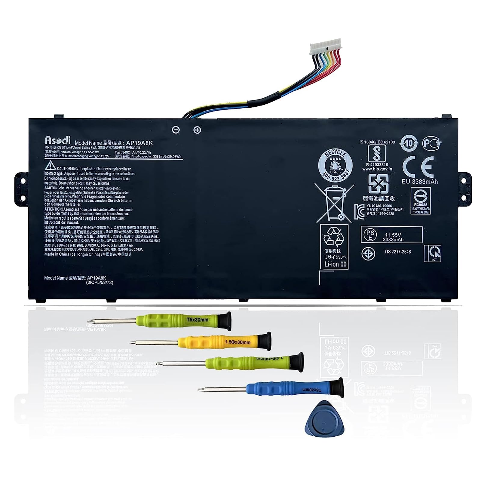 ASODI AP19A8K Replacement Laptop Battery for Acer Chromebook Spin 311 (CP311, CP311-1H, CP311-2H, CP311-3H) - 40.22Wh/3482mAh 11.55V - Perfect for School, Work & Travel