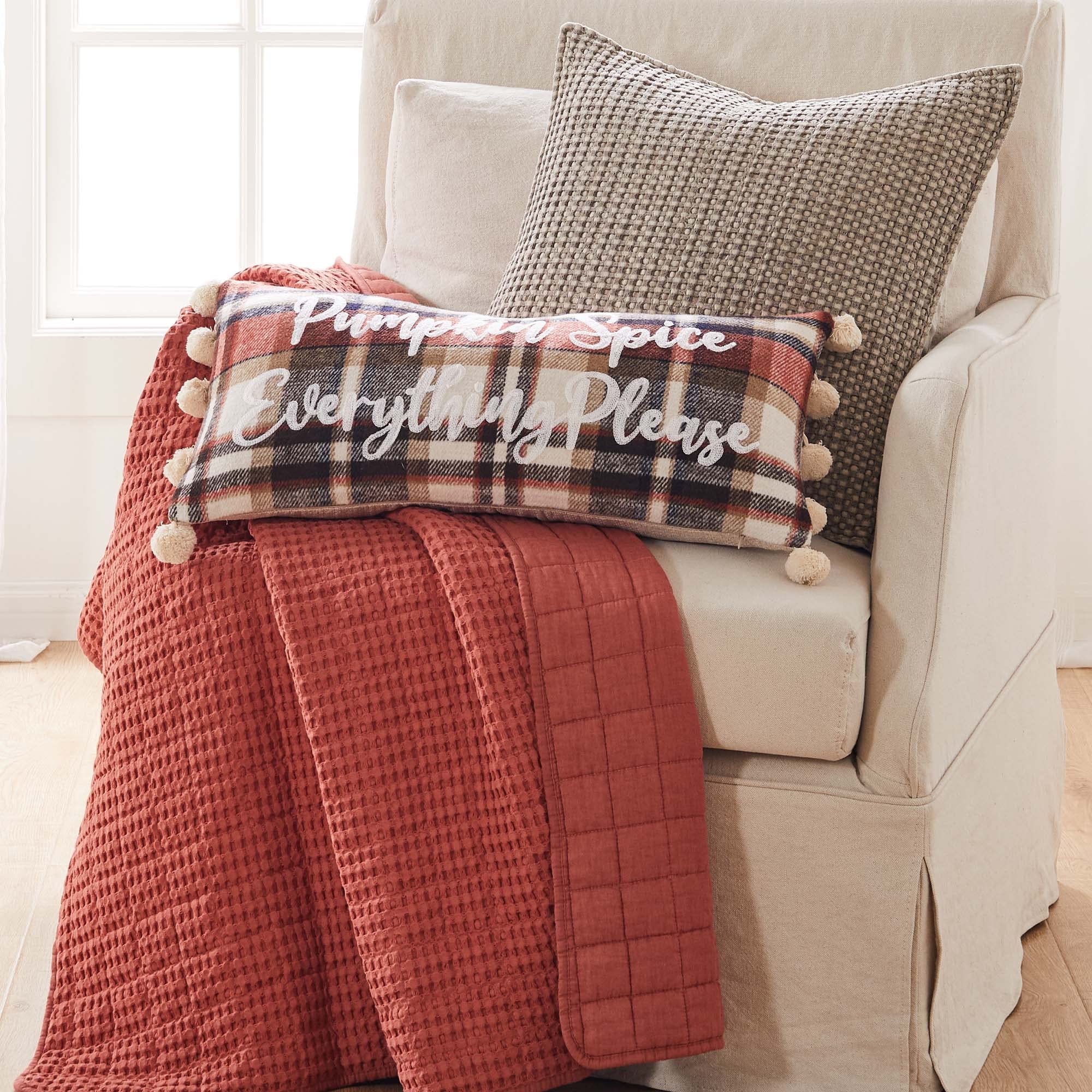 Levtex Home Mills Waffle Throw Blanket - 100% Cotton Waffle Weave - 50