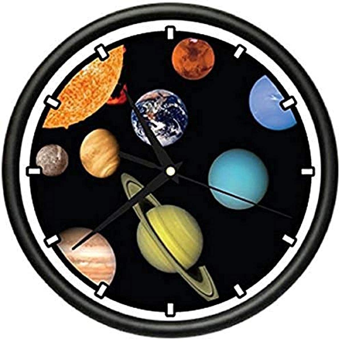 Solar System Wall Clock - Planets Astronomy Wall Decor for Kids & Teachers - Perfect for Classroom, Bedroom, and Science Lovers