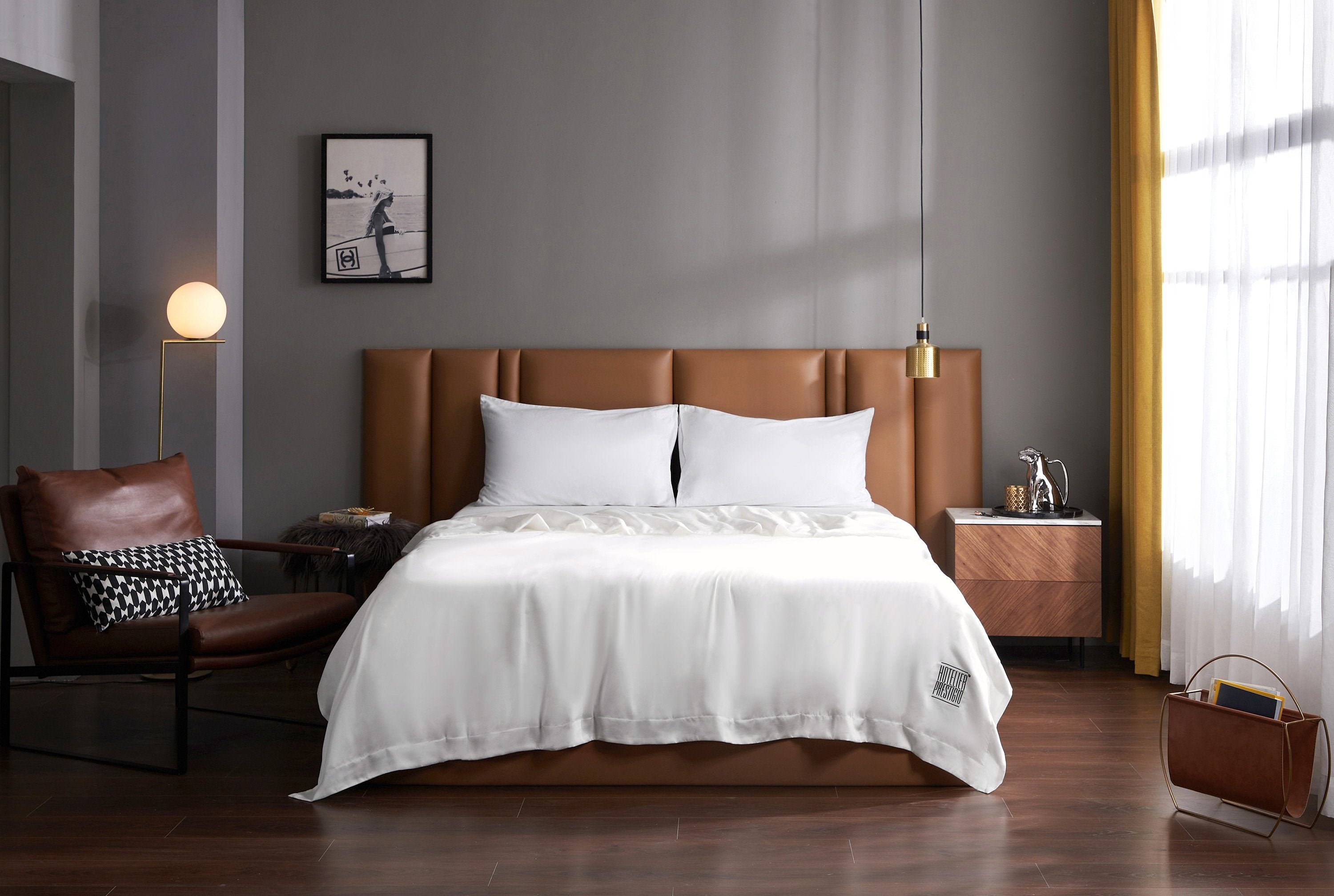 Premium Hotelier Prestigio TENCEL™ LF Pure White Comforter Set - Ultra Soft Luxury Bedding for Hotels & Home Use - Perfect for All Seasons & Master Bedroom Decor