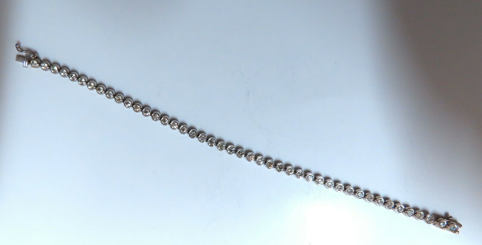 3.07 Carat Natural Round Diamond Tennis Bracelet in 14K Gold - Elegant Tubular Flush Link Design for Women | Perfect for Weddings, Anniversaries & Special Occasions
