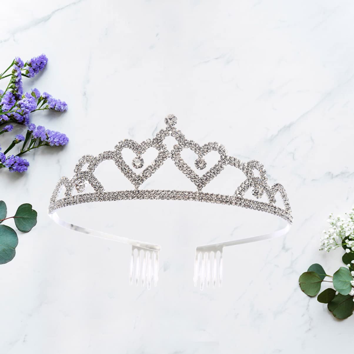 Sparkling Rhinestone Wedding Tiara for Bride - Crystal Princess Crown Hair Accessories for Women & Girls | Perfect for Bridal, Pageant, Prom, and Special Occasions
