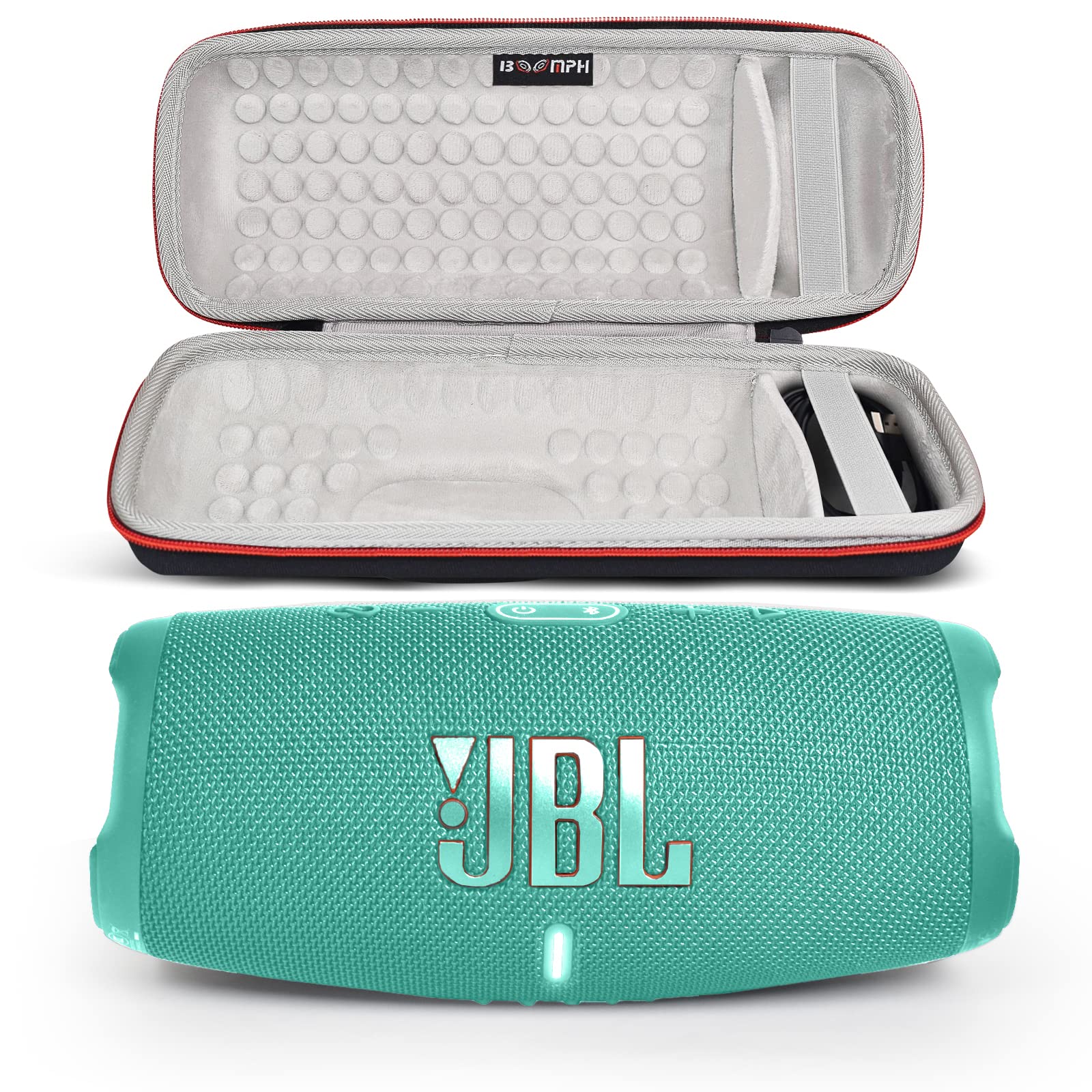 JBL Charge 5 Portable Waterproof Bluetooth Speaker with Hard Carrying Case - IP67 Waterproof, 20H Playtime, PartyBoost for Wireless Pairing - Perfect for Beach, Pool, Camping & Outdoor Adventures (Teal)