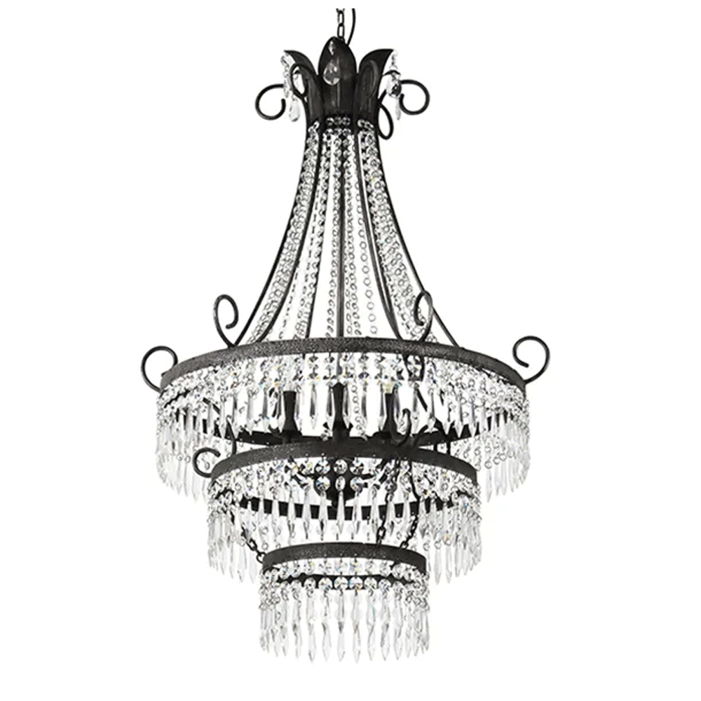 Elegant Diana 6-Light Cut Glass Chandelier - Vintage Crystal Ceiling Light Fixture for Dining Room, Bedroom & Living Room Decor