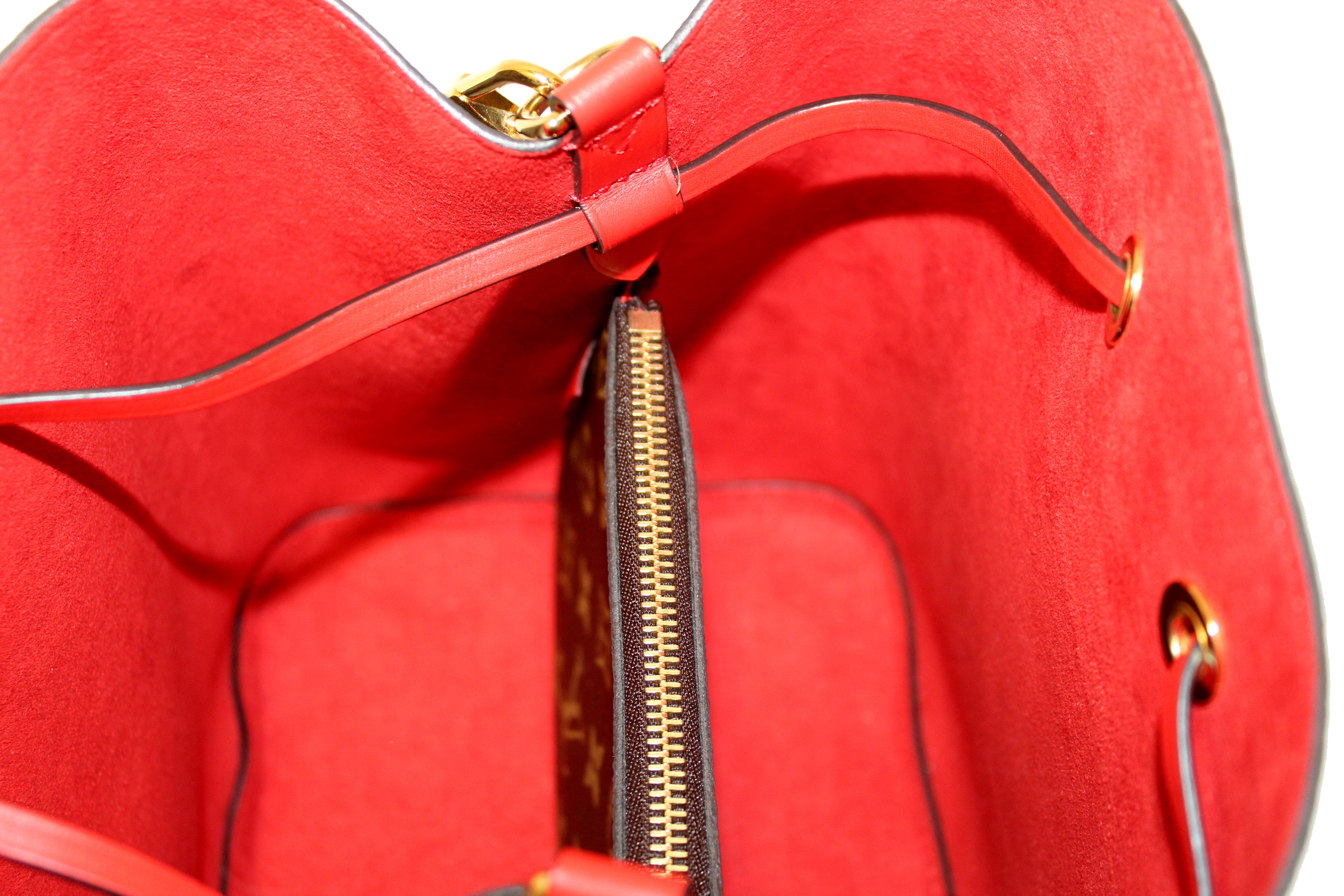Authentic Louis Vuitton Classic Monogram Red NeoNoe Shoulder Bag for Women | Luxury Designer Handbag | Perfect for Work, Travel & Evening Events