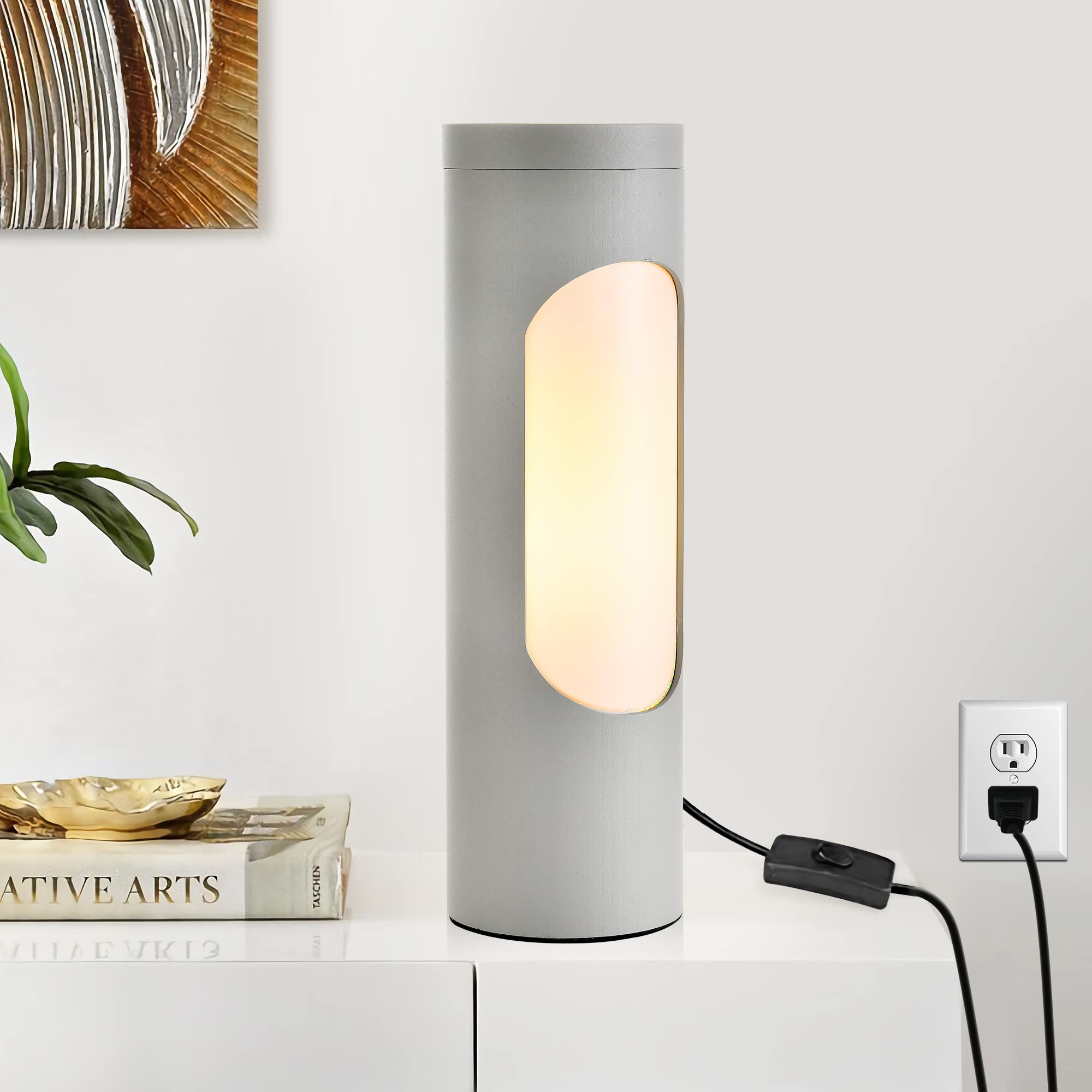 Kosher Lamp for Shabbos - LEDIARY Silver Table Lamp with T10 Bulb (4W Equivalent to 40W, 400LM, 3000K) - Reading Light & Nightlight for Bedroom, Living Room, Synagogue - Perfect for Jewish Sabbath Observance and Nighttime Reading