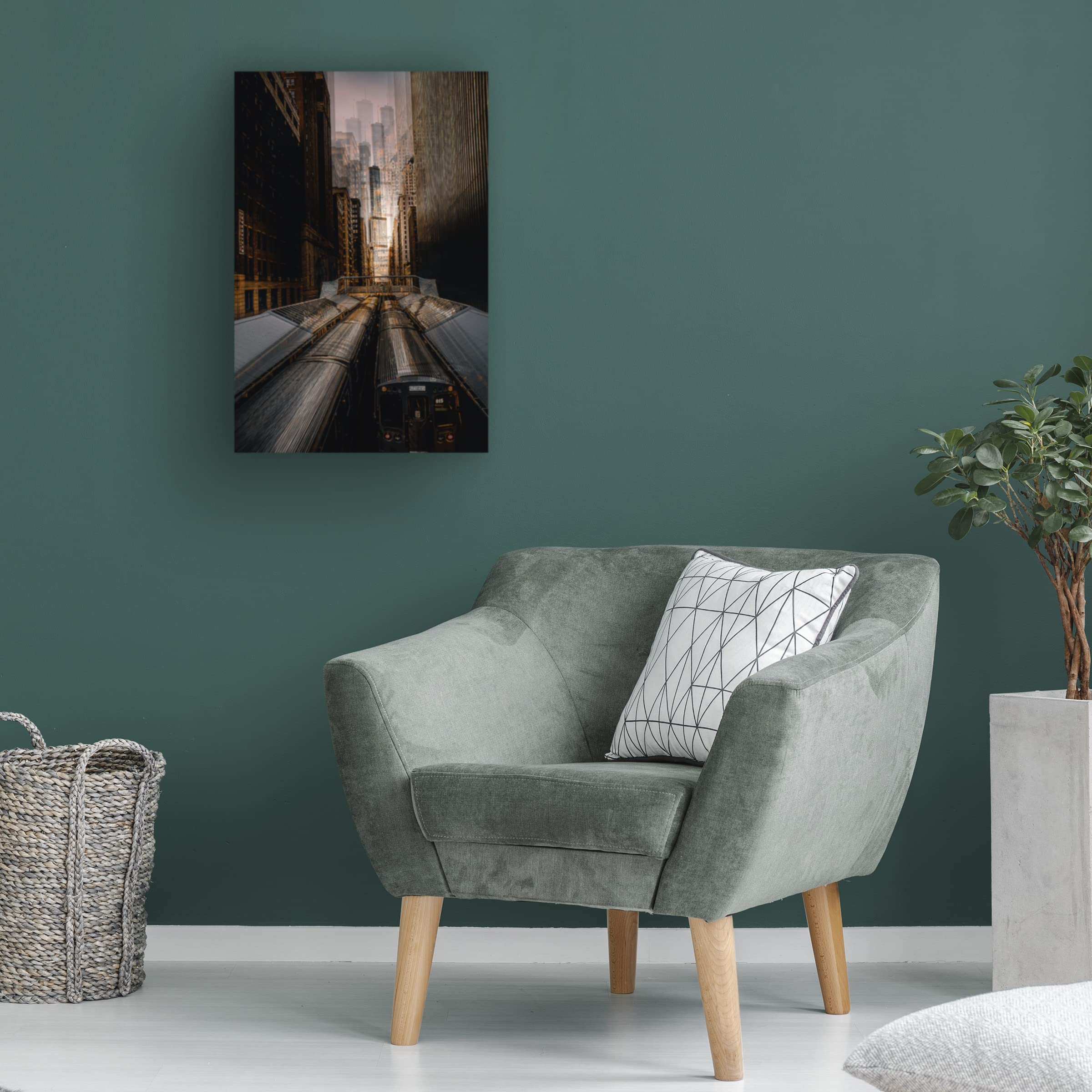 Trademark Fine Art 'Chicago Station 2' by Carmine Chiriaco - Stretched Canvas Wall Art for Living Room, Office & Home Decor | Modern Cityscape Painting