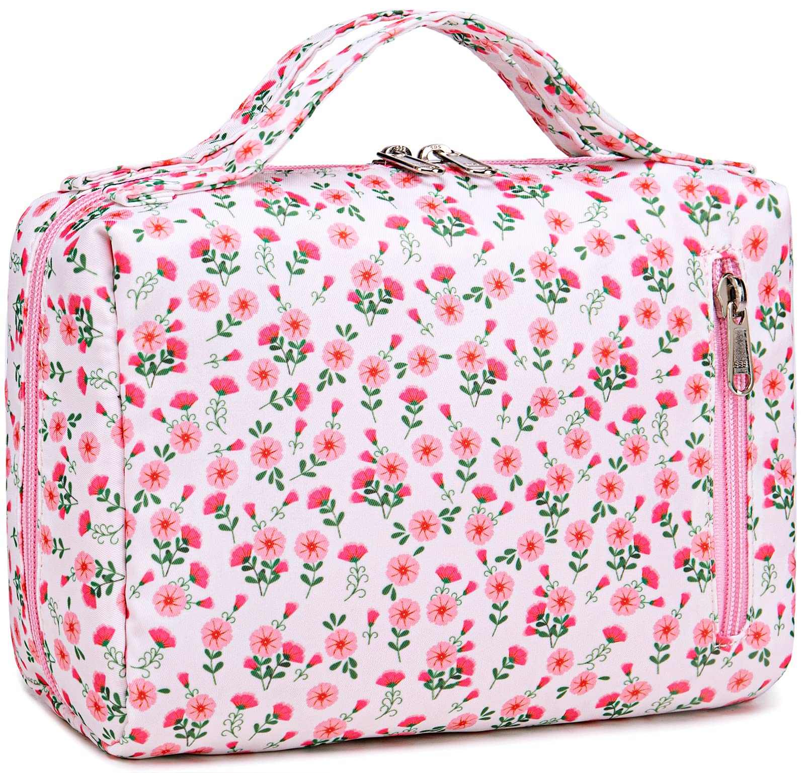 Bluboon Travel Toiletry Bag for Women - Waterproof Makeup Cosmetic Organizer with Flower Design, Perfect for Vacation, Gym, and Daily Use