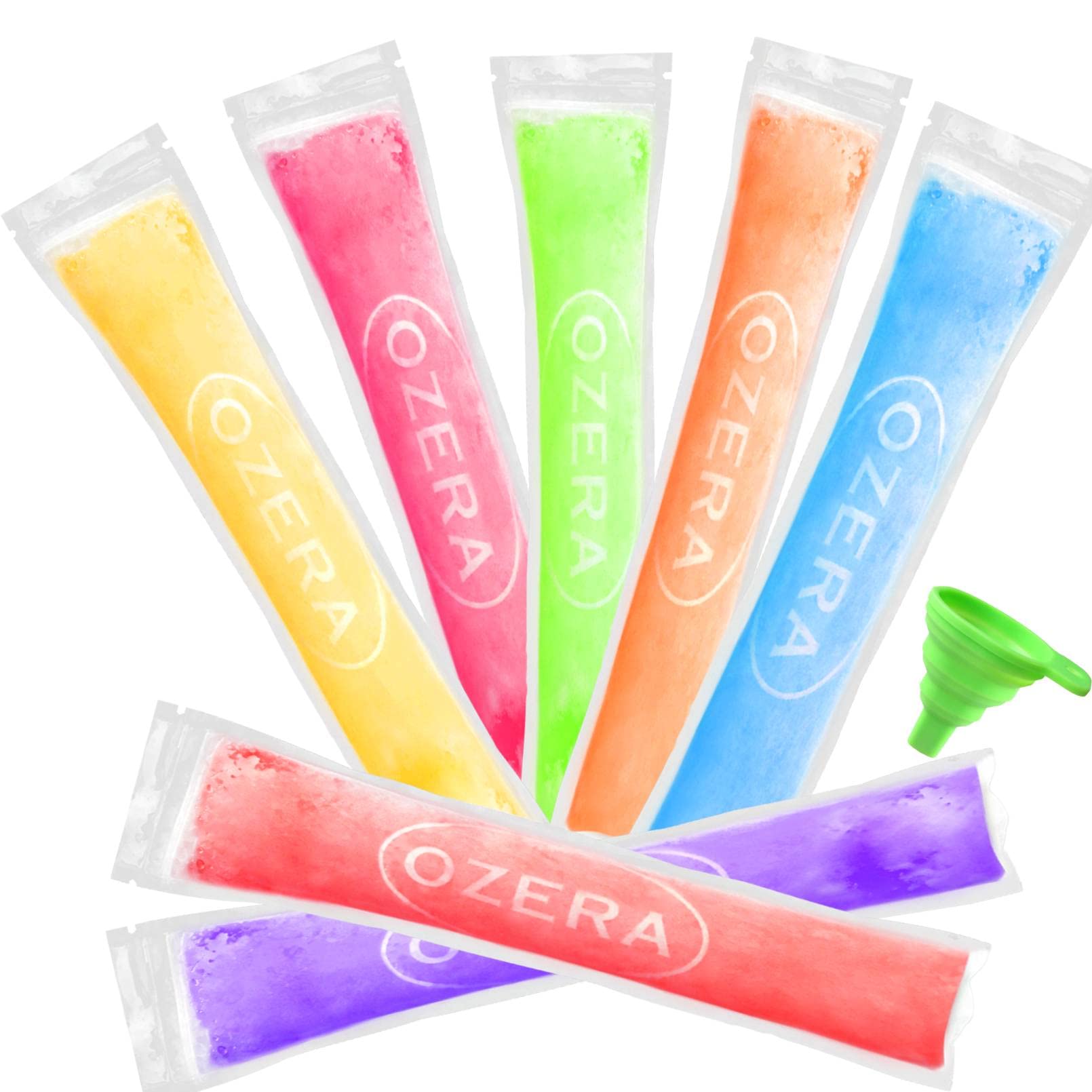 300 Pack Disposable Popsicle Bags with Silicone Funnel - DIY Ice Pop, Ice Cream & Yogurt Tubes for Kids Healthy Snacks - Perfect for Summer Parties, School Lunches & Homemade Frozen Treats