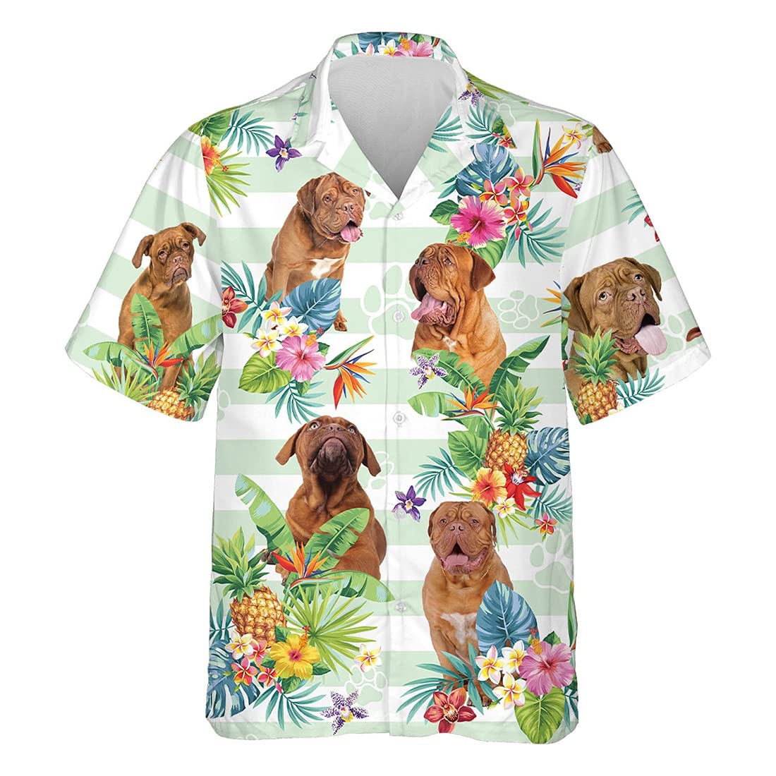 Stylish Tropical Hawaiian Shirts for Men & Women - Short Sleeve Button Down Shirts with Dog Print - Perfect for Beach Vacations, Summer Parties & Casual Wear